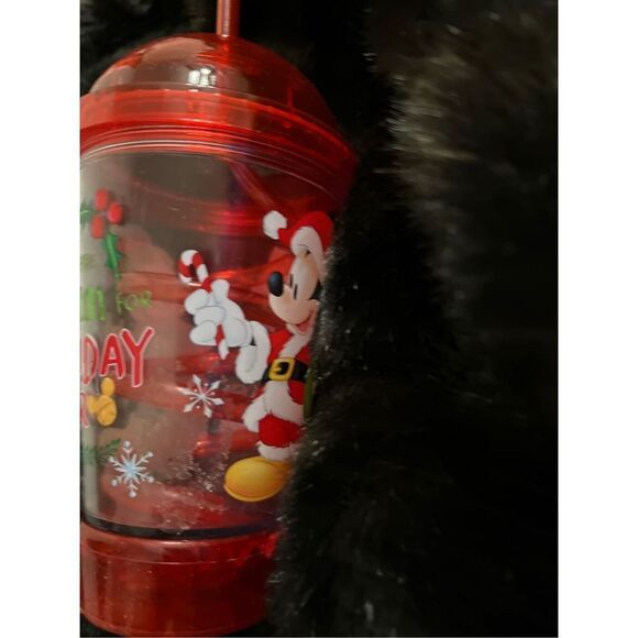 MICKEY & MINNIE MOUSE FLASHING LIGHT UP DOME CUP & TWISTED STRAW  Christmas - Picture 3 of 4